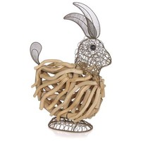 Tierfigur Hase Treibholz Rost Metall Figur Skulptur Dekofigur Gartenfigur