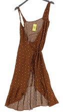 NA-KD Wrap Midi Dress XS in Brown