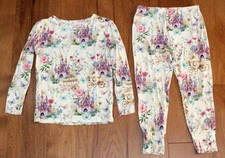 Posh Peanut PURPLE CASTLE PAJAMAS Girls 3 4 Katrina Floral Bamboo PJs EXCELLENT