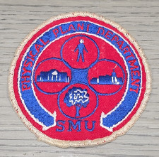 Vtg SMU Southern Methodist University TX Physical Plant Department Round Patch