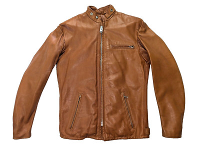 NEW SZ 36 Vintage SCHOTT 141 Cafe RACER NOS NWT Brown Leather MOTORCYCLE Jacket