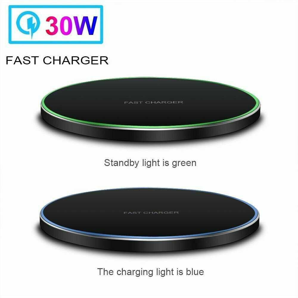 30W Wireless Charger Mat Fast Charging Pad For Apple iPhone 13 Pro 12 11 XS 8 eBay