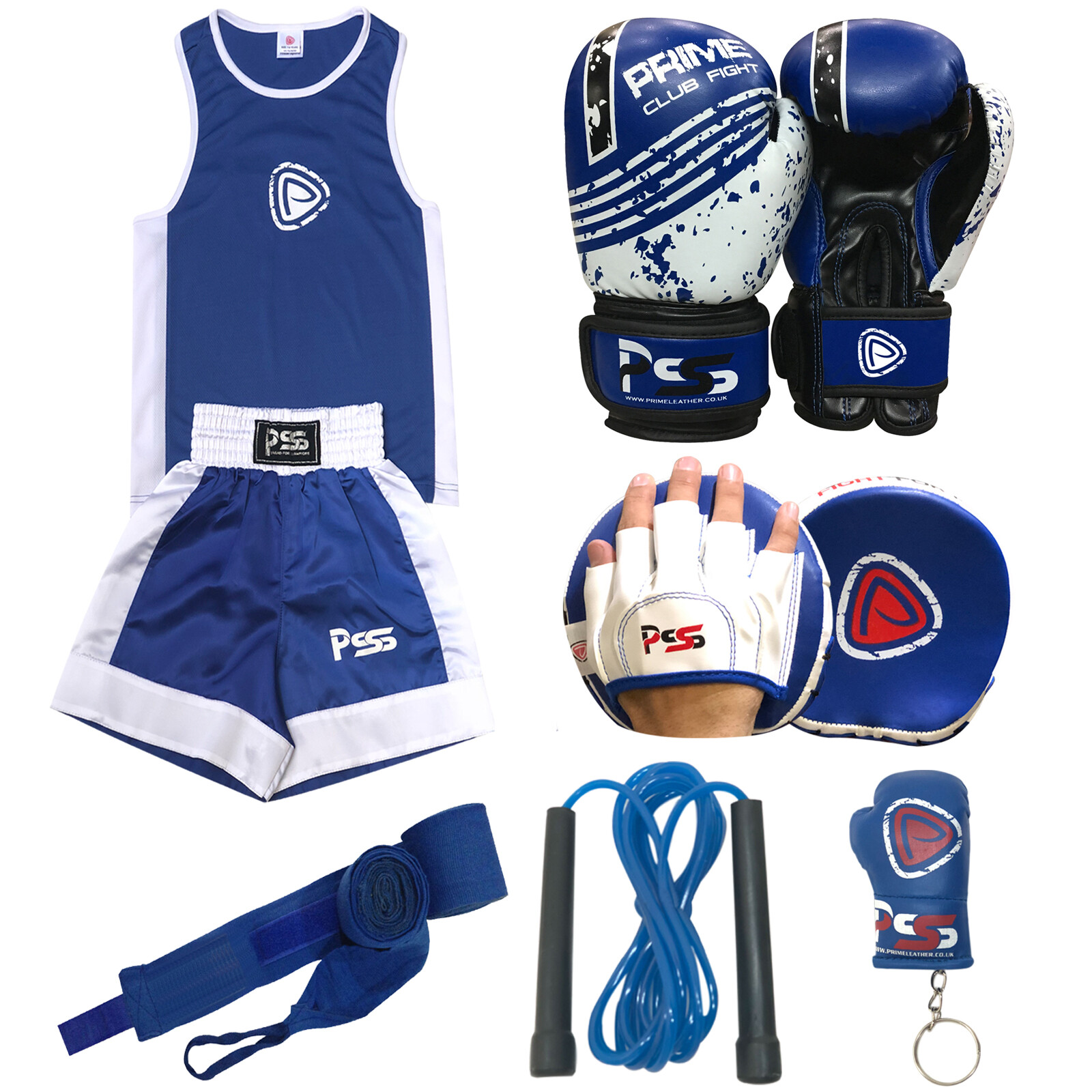 Prime Leather Kids Boxing Uniform Set of 2 Pieces Sublimation Design Boxing Uniform Soft Shell Boxing Gloves 1019 6-OZ