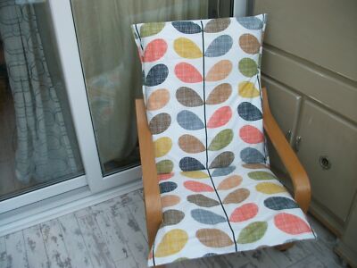 Custom made ikea poang chair cover in orla kiely SCRIBBLE MULTI