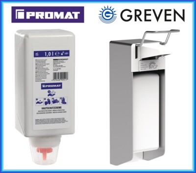 PROMAT 1L Hautschutzcreme feuchtigkeitsspendend / GREVEN Cremespender EUROMAT 