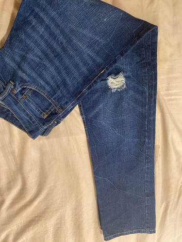 Levis Boys Jeans Size 16 Reg 28x28 Blue 502 Regular Fit Tapered Distressed Denim - Picture 5 of 9