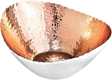 30604 Hand Hammered Metal Decorative Bowl Modern Centerpiece Fruit Bowl for K...