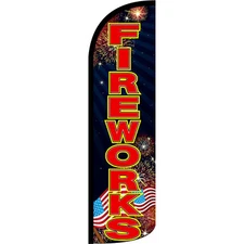 Fireworks  3 ft X 11 1/2 ft Windless Swooper Flag (Flag Only)