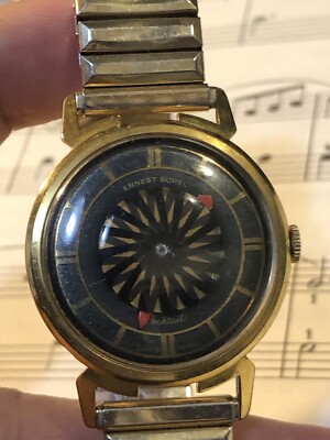 VINTAGE ERNEST BOREL KALEIDOSCOPE MEN WATCH=RUN