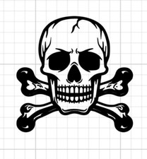 SKULL AND CROSSBONES Vinyl Decal Sticker Car Truck Window Wall