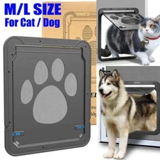 Large Medium Pet Dog Cat Door Flap Magnetic Lockable Sliding Screen Gate Frame
