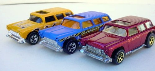 3 1969 Hot Wheels Chevrolet Chevy NOMAD Candy Apple Red Yellow Blue 1:64 Diecast - Picture 20 of 23