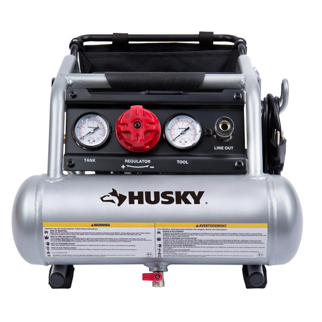 NEW!! HUSKY 1 Gal. Portable ElectricPowered Silent Air Compressor eBay