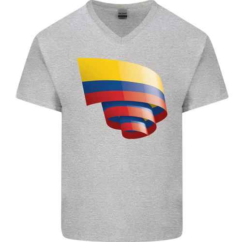 Rizado Columbia Bandera Colombino Día Fútbol Hombre Cuello En V Camiseta Algodón - Imagen 23 de 42