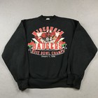 Vintage Wisconsin Badgers Sweatshirt Mens Xl Black Rose Bowl Crewneck 90s