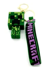 Creeper 3D Minecraft Figure Keychain with Carrying Straps