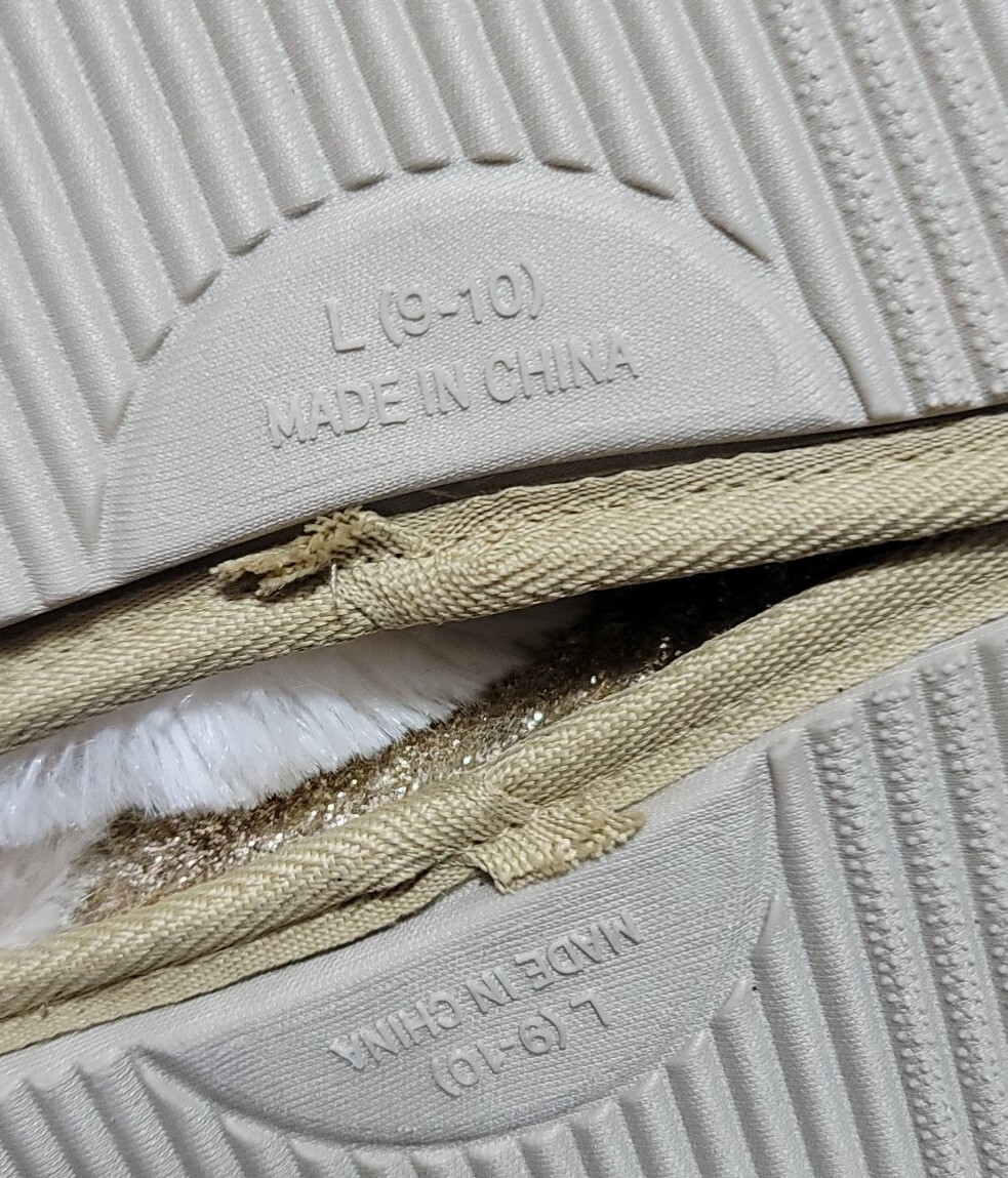 PANTOFOLA D’ORO Pantofole accoglienti donna glitter oro memory foam taglia 9 10