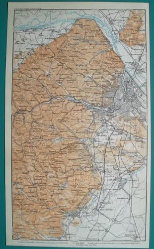 AUSTRIA Vienna Baden Klostereuburg Fohrenberge & Environs - 1931 BAEDEKER MAP - Picture 1 of 3