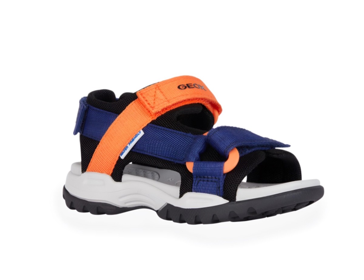 Geox Boys Sandals Borealis Water Friendly Sandal in Navy with Orange New