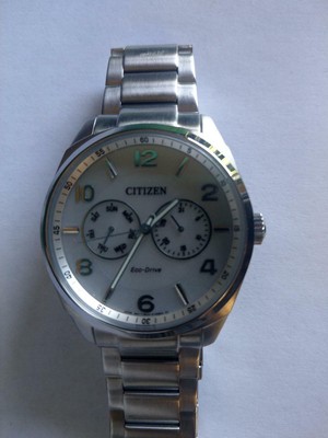 citizen watch eco drive white face