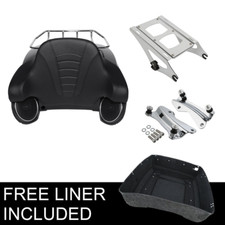 King Trunk Pad Speakers + Mount Rack Fit For Harley Street Road Glide 14-25