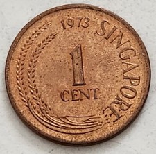 SINGAPORE 🇸🇬 ONE (1) CENT COIN 1973