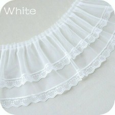 2 Schichten Bestickt Rüschen Spitze Netz Nähen Kante Rand Band Kleid Basteln