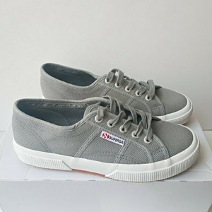 superga 2750 classic grey vapour plimsoll trainers