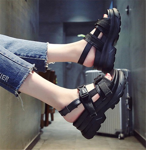 Women's Girls Preppy Roman Platform Creeper Sports Sandals Sneakers Shoes  Comfy | eBay