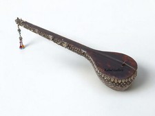 antique afghan folk music instrument Tambur Tanbur silver decoration  تنبور
