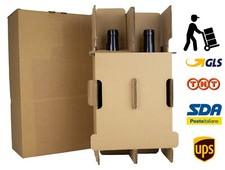 5 Scatole omologate cartone per spedizione espresso bottiglie vino 2 posti