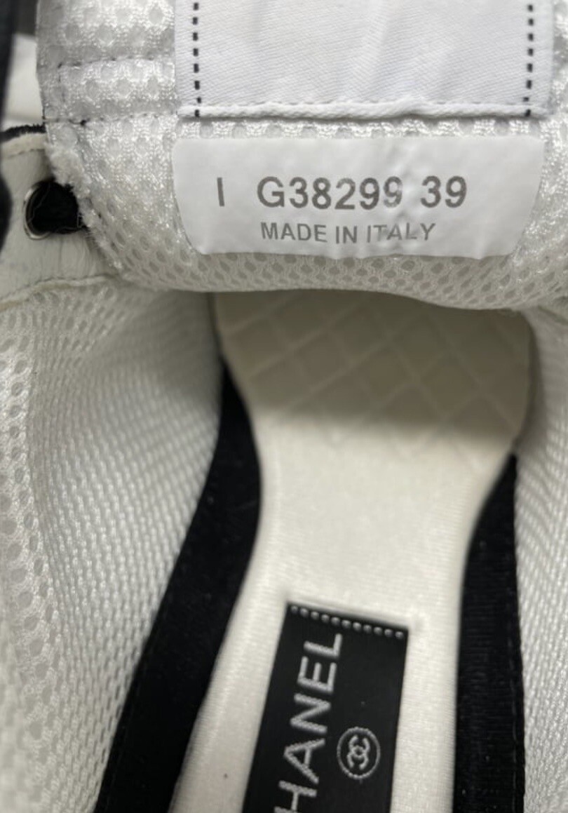 Chanel CC Logo Sneaker Black White 39 NIB | eBay