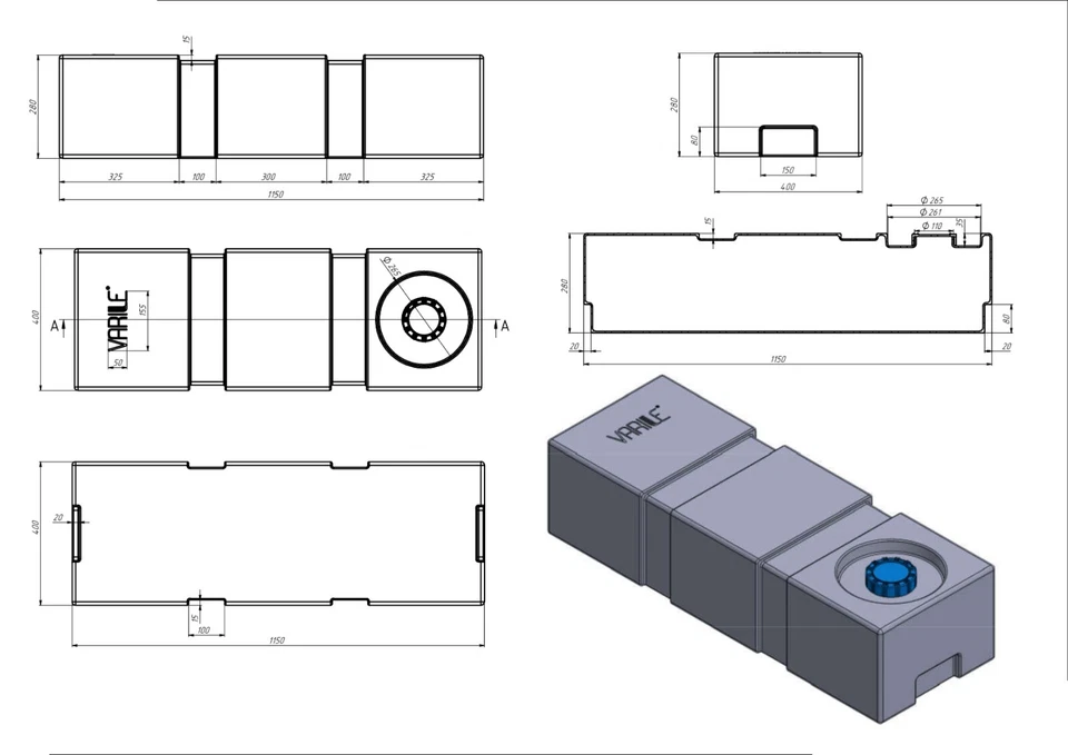 Varile 120L NEO Trinkwassertank | Transportfest | für Boot, Camper & Anhänger - Bild 4 von 4