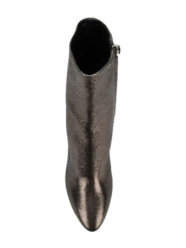 Saint Laurent Lou Ankle Boot 36 6 Metallic Leather Gun Metal New - Picture 15 of 15