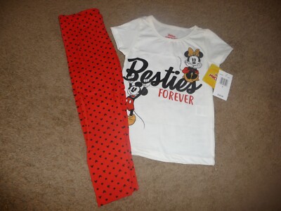 NEW NWT Disney Baby girls size 4 Mickey and Minnie heart pant set outfit