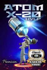 ATOM X20 HVLP Auto Paint Spray Gun – Clearcoat/Basecoat + FREE GunBudd Lighting