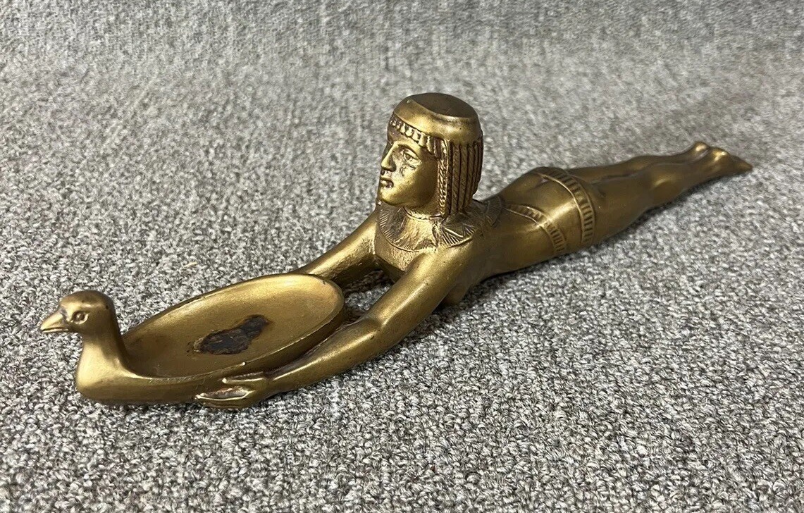 Art Deco Egyptian  "Queen of the Nile" Incense Burner Sculpture Figure Goddess