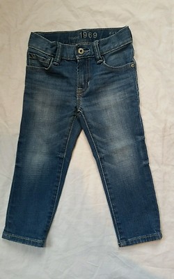 Baby Gap 1969 Authentic Skinny Blue Jeans Kleinkind Alter 2 Jahre verstellbare Taille