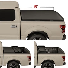 Soft Tri-Fold Tonneau Cover Truck Bed for 93-04 Ford Ranger Flareside/Splash 6FT