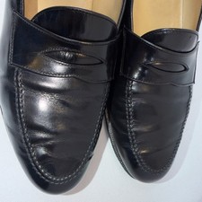 Salvatore Ferragamo Men 9 B US Black Leather Penny Loafer Hand Made In Italy