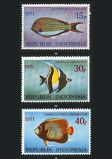 Indonesien 1971 Meeresfische, Mi. 698-700, postfrisch/MNH
