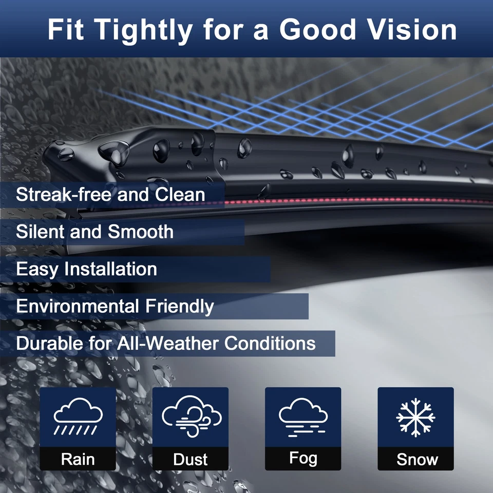 22"+16" Front Upgraded Windshield Wiper Blades for Ford Ecosport 16-22 Top-Lock - Image 3 of 4