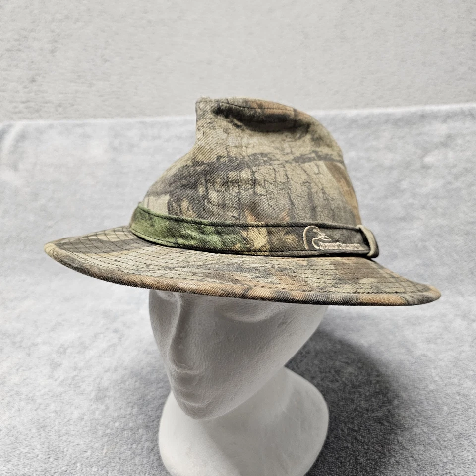 Vintage Camo Fedora Hat Hunting Large Ducks Unlimited Adv. Timber Camouflage - Image 3 of 4