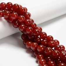 Carnelian Smooth Round Beads 4mm 6mm 8mm 10mm 12mm 15.5" Strand