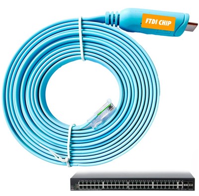 JSM FITNESS 10ft langes USB-C auf RJ-45 3m Konsolenkabel für Cisco, HP, Fortigate,