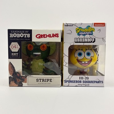 Handmade by Robots Gremlins Stripe & Kidrobot SpongeBob Bhunny Vinyl Figures Lot