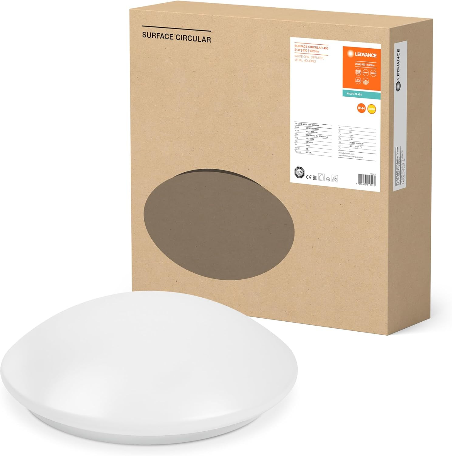 Lampada Da Parete E Soffitto Con IP44 | SURFACE CIRCULAR 400 24W 830 - 4