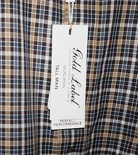 Roundtree Yorke Gold Label Perfect Performance Shirt Brown Multi Check Tall 3XT