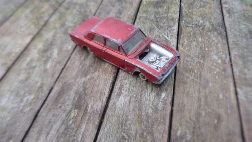 Vintage Dinky Ford Corsair in playworn condition for restoration.