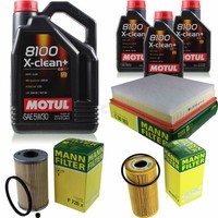 Mann Inspektionspaket Filterset 8L Motul 8100 X-Clean+ 5W-30 FüR Opel Vivaro